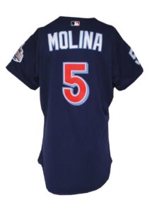 2000 Bengie Molina Angels Rookie Game-Used Blue Alternate Jersey