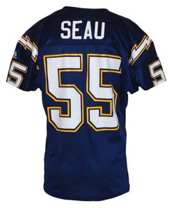 2000 Junior Seau San Diego Chargers Game-Used Home Jersey