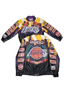 2000 Kobe Bryant & Shaquille O’Neal Los Angeles Lakers Jeff Hamilton Custom NBA Champions Leather Jackets