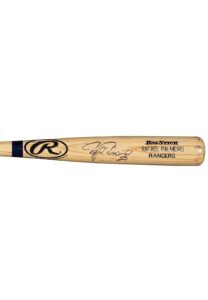 2000 Rafael Palmeiro Texas Rangers Game-Ready & Signed Bat