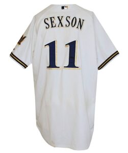 2000 Richie Sexson Milwaukee Brewers Game-Used & Autographed Home Jersey