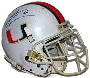 2000 Santana Moss Miami Hurricanes Game-Used & Autographed Helmet