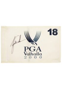 2000 Tiger Woods Autographed PGA Championship Valhalla 18th Hole Flag