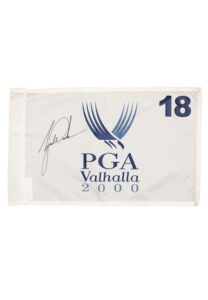 2000 Tiger Woods Autographed PGA Championship Valhalla 18th Hole Flag