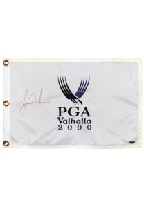 2000 Tiger Woods Single-Signed Valhalla Golf Flag