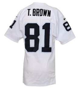 2000 Tim Brown Oakland Raiders Game-Used & Autographed Road Jersey