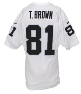 2000 Tim Brown Oakland Raiders Game-Used Road Jersey