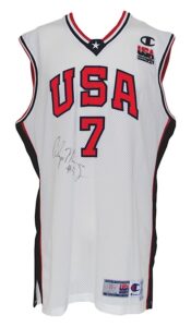 2000 Tim Hardaway USA Olympic Game-Issued & Autographed Home Jersey, 2000 Alonzo Mourning USA Olympic Game-Issued & Autographed ….