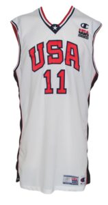 2000 Vin Baker USA Olympic Game-Used Home Jersey 