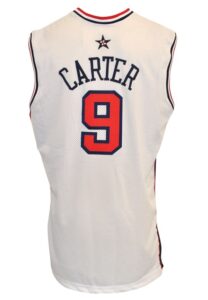 2000 Vince Carter Team USA Men’s Olympic Basketball Game-Used White Jersey