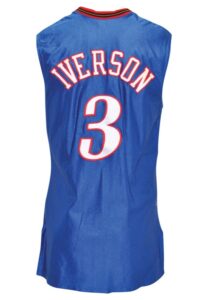 2001-02 Allen Iverson Philadelphia 76ers Game-Used Road Jersey 