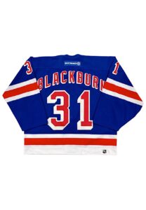 2001-02 Dan Blackburn NY Rangers Game-Used Jersey