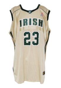 2001-02 LeBron James St. Vincent-St. Mary’s Irish High School Game-Used Home Jersey