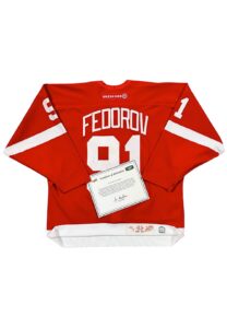 2001-02 Sergei Fedorov Detroit Red Wings Game-Used Jersey