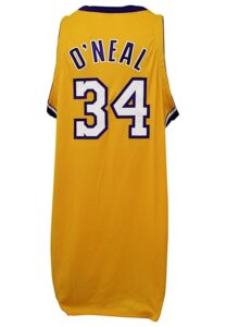 2001-02 Shaquille O’Neal Los Angeles Lakers Game-Used Home Jersey