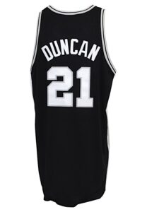 2001-02 Tim Duncan San Antonio Spurs Game-Used Road Jersey