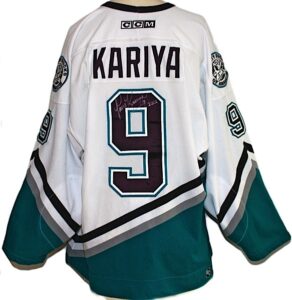 2001-2002 Paul Kariya Anaheim Mighty Ducks Game-Used & Autographed Air Knit Jersey