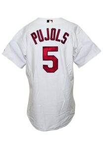 2001 Albert Pujols St. Louis Cardinals Rookie Game-Used Home Jersey