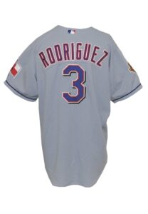 2001 Alex Rodriguez Texas Rangers Game-Used Road Jersey