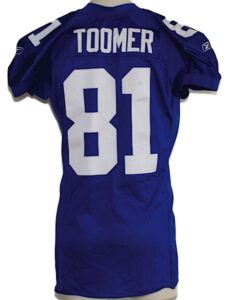 2001 Amani Toomer NY Giants Game-Used Home Jersey