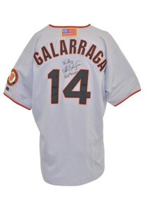 2001 Andres Galarraga San Francisco Giants Game-Used & Autographed Road Jersey