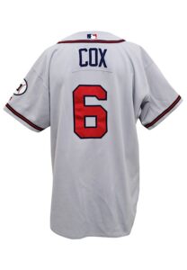 2001 Bobby Cox Atlanta Braves Manager-Worn Road Jersey