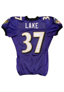 2001 Carnell Lake Baltimore Ravens Game-Used Road Jersey