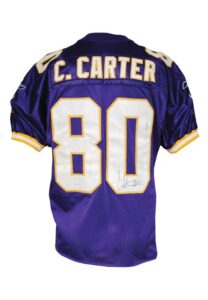 2001 Cris Carter Minnesota Vikings Game-Used & Autographed Home Jersey