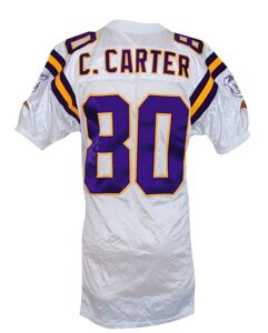 2001 Cris Carter Minnesota Vikings Game-Used & Autographed Road Jersey