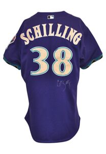 2001 Curt Schilling Arizona Diamondbacks Game-Used & Autographed Home Alternate Jersey