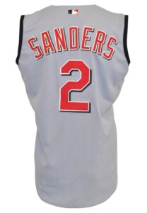 2001 Deion Sanders Cincinnati Reds Game-Used Road Jersey