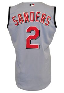 2001 Deion Sanders Cincinnati Reds Game-Used Road Jersey