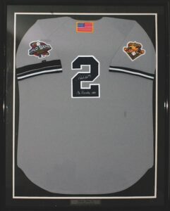 2001 Derek Jeter New York Yankees Autographed Road Jersey with “Mr. November” Inscription