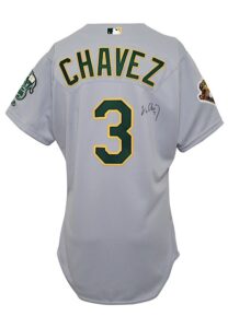 2001 Eric Chavez Oakland A’s Game-Used & Autographed Road Jersey