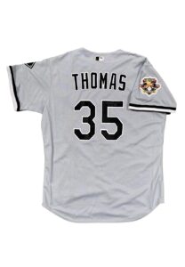 2001 Frank Thomas Chicago White Sox Game-Used & Signed Road Jersey