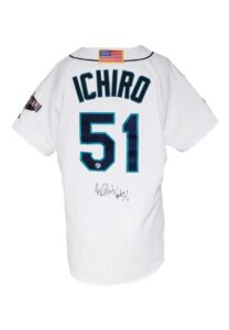 2001 Ichiro Suzuki Rookie Seattle Mariners Game-Used & Autographed Home Jersey