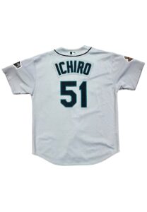 2001 Ichiro Suzuki Seattle Mariners Rookie Game-Used Road Jersey