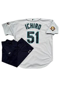 2001 Ichiro Suzuki Seattle Mariners Rookie Game-Used & Signed Jersey & Undershirt