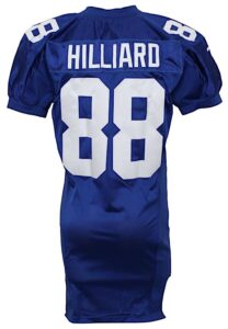 2001 Ike Hilliard New York Giants Game-Used Jersey With Super Bowl XXXV Patch