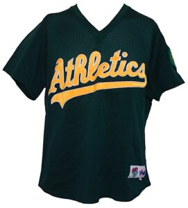 2001 Jason Giambi Oakland A’s Worn Batting Practice Jersey