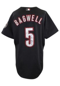 2001 Jeff Bagwell Houston Astros Game-Used & Autographed Black Alternate Jersey