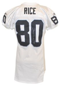 2001 Jerry Rice Oakland Raiders Game-Used & Autographed Road Jersey