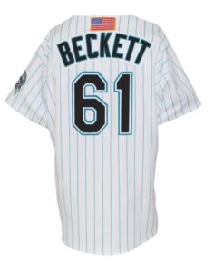 2001 Josh Beckett Rookie Florida Marlins Game-Used Home Jersey