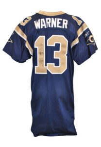 2001 Kurt Warner St. Louis Rams Autographed Road Game Jersey