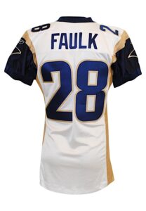 2001 Marshall Faulk St. Louis Rams Game-Used & Autographed Road Jersey