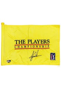 2001 Players Championship Tournament-Used Hole #10 Pin Flag Autographed By Tiger Woods