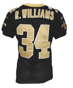 2001 Ricky Williams New Orleans Saints Game-Used Home Jersey