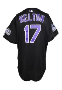 2001 Todd Helton Road Colorado Rockies Worn Batting Practice Uniform & Game-Used Cap