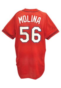 2001 Yadier Molina Rookie St. Louis Cardinals Spring Training-Worn & Autographed Jersey