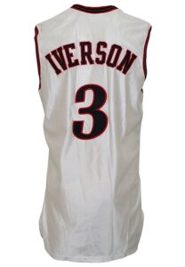 2002-03 Allen Iverson Philadelphia 76ers Game-Used & Autographed Home Jersey